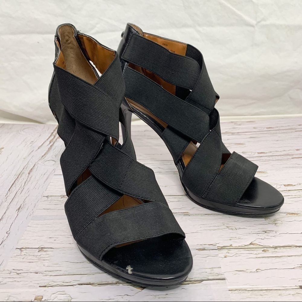 CALVIN KLEIN Black “Allison” Caged Stiletto High Heel